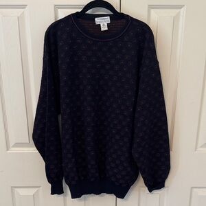 Johnston & Murphy Men's Navy Crewneck Sweater-wool